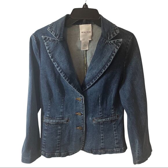 Walter by Walter Baker 3 Button Denim Blazer Size Small - Picture 1 of 6